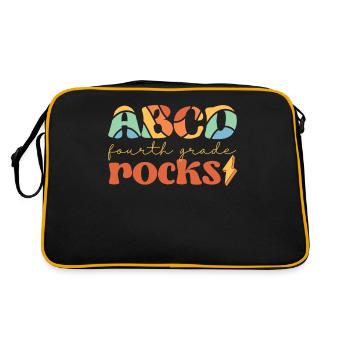 ABCD Fourth Grade Rocks Fourth Grade Students - Retro Bag - black/gold - Back