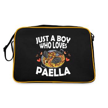 Just A Boy Who Loves Paella Foodie Taco Food Wrap - Retro Bag - black/gold - Back