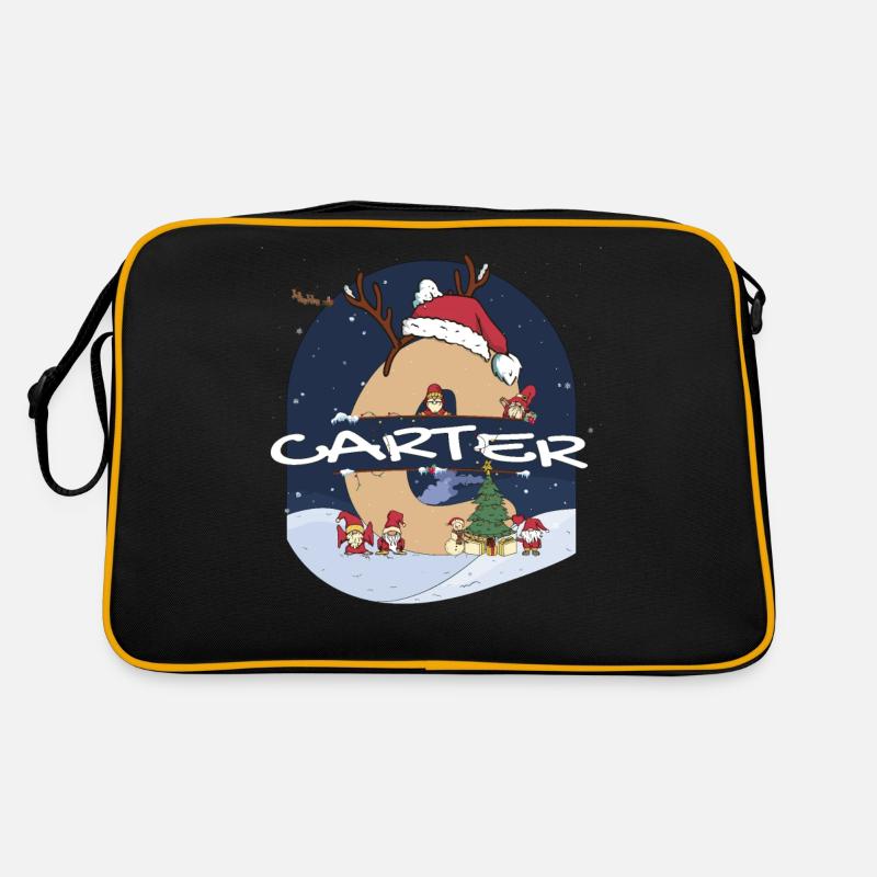 Awesome Carter Name w Santa Hat dans le thème de Noël Sac Retro