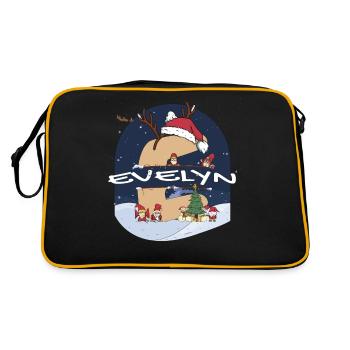 Génial Evelyn Nom w Santa Hat dans le thème de Noël - Sac Retro - noir/or - Dos