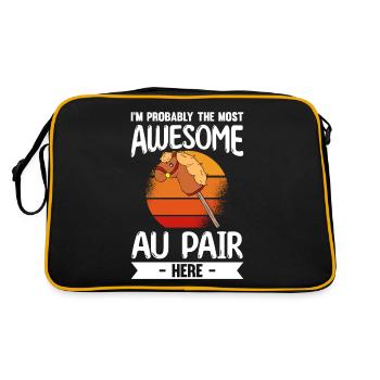 Au Pair Girl Kindergarten Nanny - Retro Bag - black/gold - Back