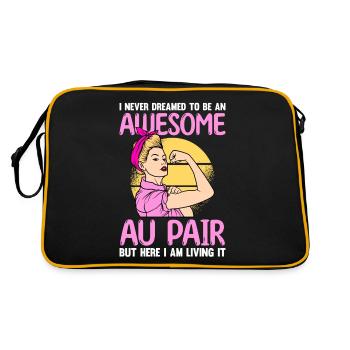 Au Pair Girl Kindergarten Nanny - Retro Bag - black/gold - Back