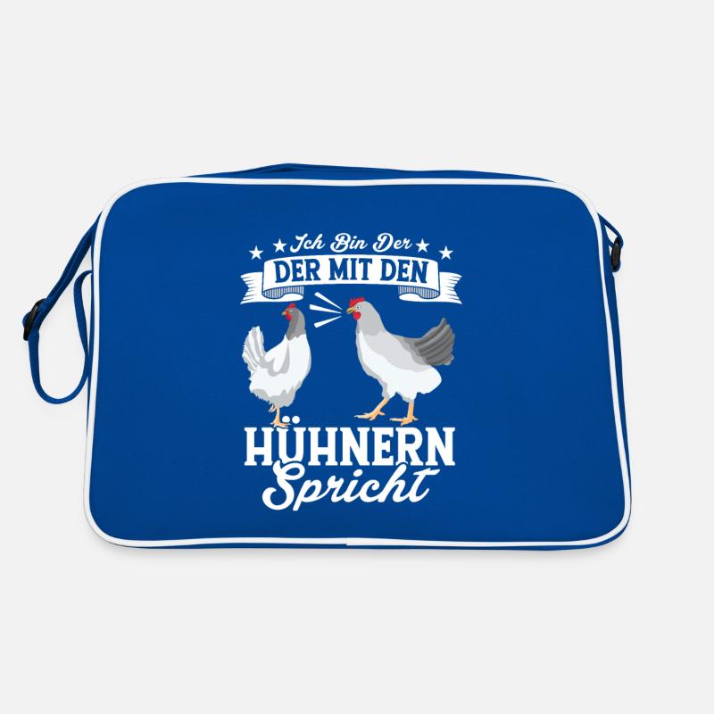 Ich bin der der mit den Hühnern spricht Bauernhof Retro Tasche