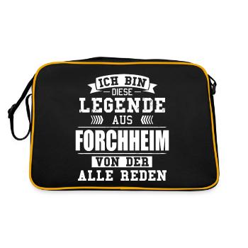 Stadt Forchheim Deutschland Legende Spruch - Retro Tasche - Schwarz/Gold - Hinten