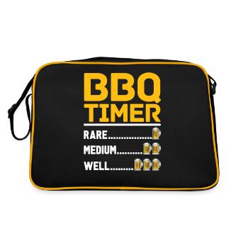 BBQ Beer Drink Men Gift Funny BBQ - Retro Bag - black/gold - Back