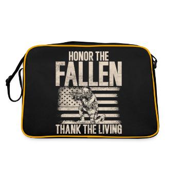 Veteranentag: Ehrung Der Gefallenen, Danksagung An - Retro Tasche - Schwarz/Gold - Hinten