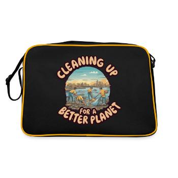 CLEANING UP FOR A BETTER PLANET - Retro Bag - black/gold - Back