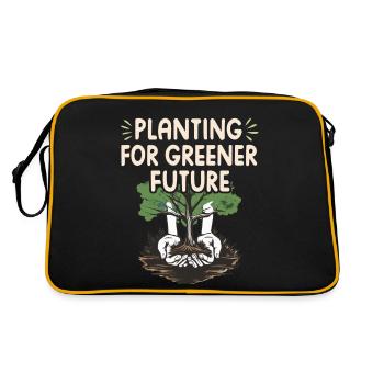 PLANTER POUR UN AVENIR PLUS VERT - Sac Retro - noir/or - Dos