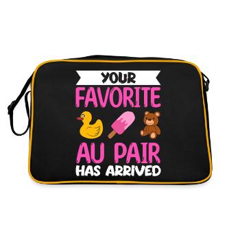 Au Pair Girl Kindergarten Nanny - Retro Bag - black/gold - Back