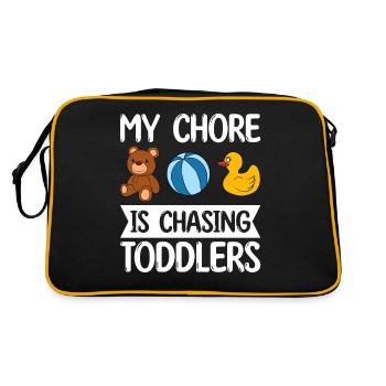 Au Pair Girl Kindergarten Nanny - Retro Bag - black/gold - Back