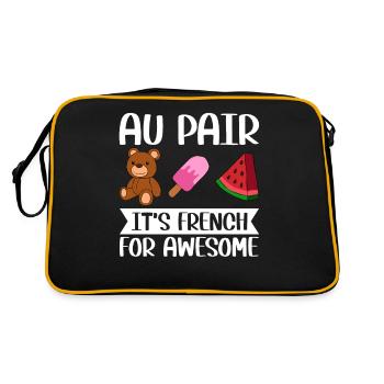 Au Pair Girl Kindergarten Nanny - Retro Bag - black/gold - Back