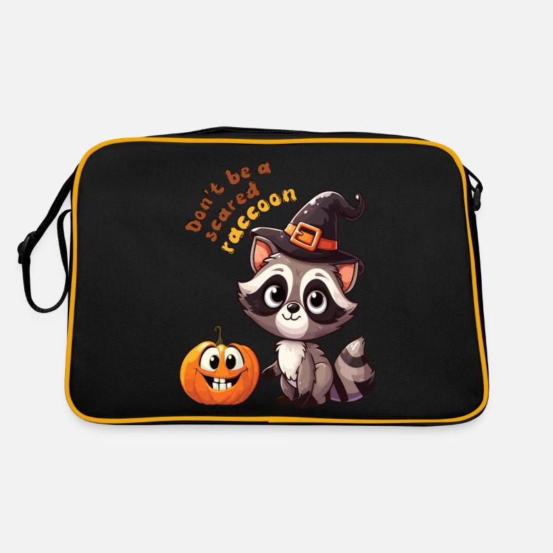 Halloween verängstigter Waschbär Retro Tasche
