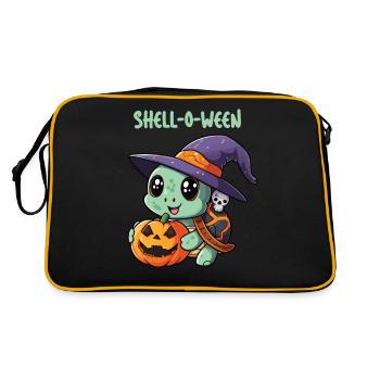 halloween turtle, shell-o-ween - Retro Bag - black/gold - Back