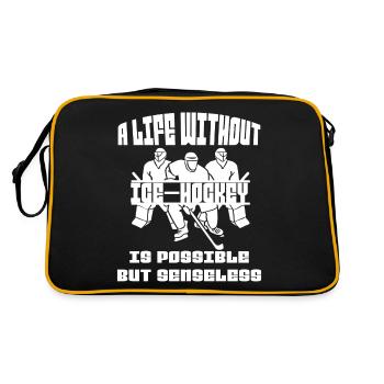 Joueur de hockey sur glace Fan de hockey sur glace Équipe de hockey sur glace - Sac Retro - noir/or - Dos