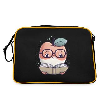 Book Reading Bookaholic Read Library Teacher - Retro Bag - black/gold - Back