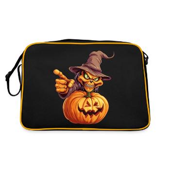 Happy Halloween Monster Hat Pumpkin Spooky Horror - Retro Bag - black/gold - Back