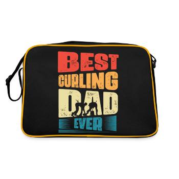 Best Curling Dad Ever Broom Curler Ice Sport - Retro Bag - black/gold - Back