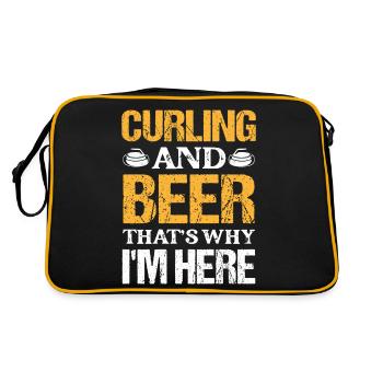 Curling And Beer That's Why I'm Here Broom Curler - Retro Bag - black/gold - Back