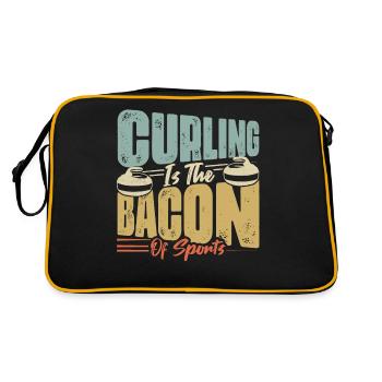 Curling Is The Bacon Of Sports Broom Curler Ice Sp - Retro Bag - black/gold - Back
