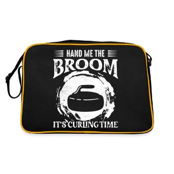 Hand Me The Broom It's Curling Time Ice Sport Curl - Retro Bag - black/gold - Back