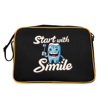 Commencez par le sourire - Sac Retro - noir/or - Dos