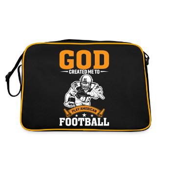 God created me to play American football - Retro Bag - black/gold - Back