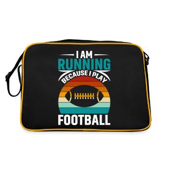 Je cours parce que je joue au football - Sac Retro - noir/or - Dos