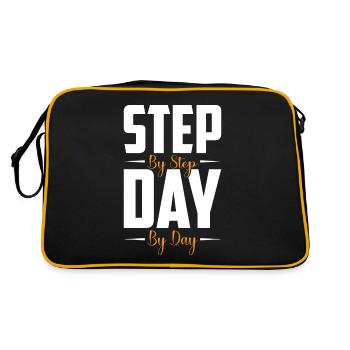 Step by step, day by day, - Retro Bag - black/gold - Back
