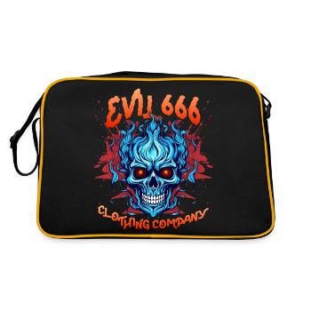 Devil Devil, Evil 666, Comic Devil Satan Saying - Retro Bag - black/gold - Back