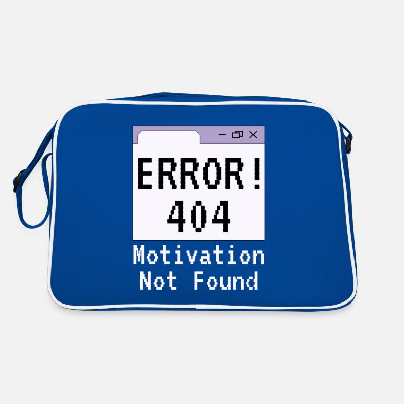 404-html error, Spruch Keine Motivation Retro Tasche