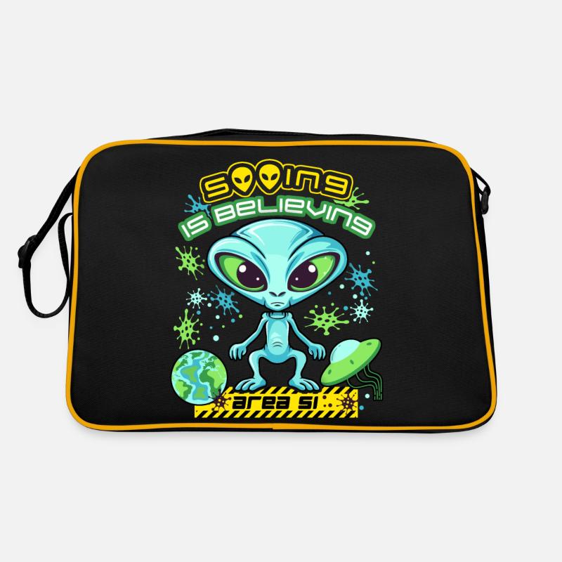 Zone 51 Alien, Extraterrestres Dire, Planète vaisseau spatial Sac Retro