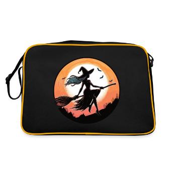 Witch on a broom - Retro Bag - black/gold - Back