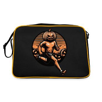 Halloween runner with a pumpkin head - Retro Bag - black/gold - Back