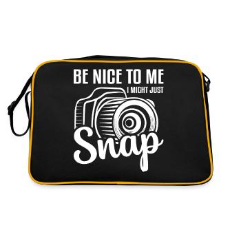 Be Nice To Me I Might Just Snap Camera Photography - Retro Tasche - Schwarz/Gold - Hinten