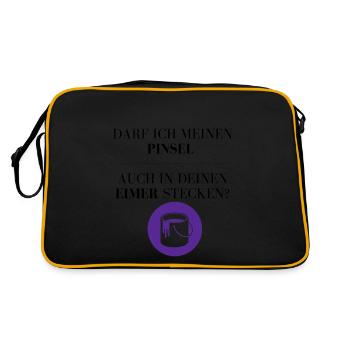 Mein Pinsel und Dein Eimer? - Retro Tasche - Schwarz/Gold - Hinten
