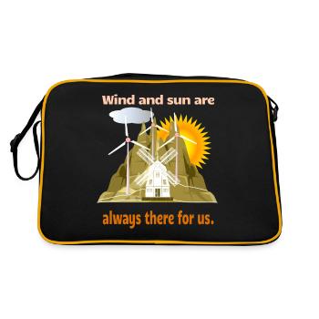 Le vent et le soleil sont là pour nous - Sac Retro - noir/or - Dos