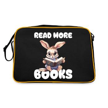 Rabbit reads books and loves novels and stories - Retro Bag - black/gold - Back