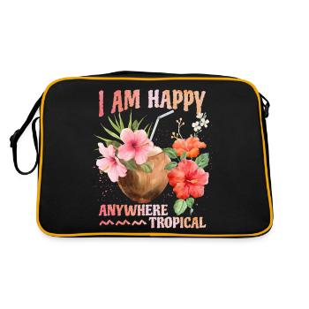 Cocktail de noix de , Hibiscus, Tropiques, Mers du Sud, Dicton - Sac Retro - noir/or - Dos