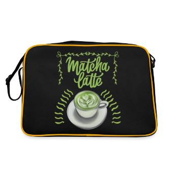 Typographie Matcha Latte, Coupe Matcha, Dicton - Sac Retro - noir/or - Dos