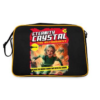 50s, 1950's Comic, Space Spaceship Cosmic - Retro Bag - black/gold - Back