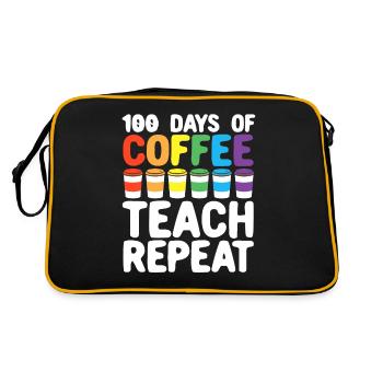 100 Days of School Coffee Lovers Teach Again - Retro Bag - black/gold - Back