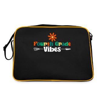 Fourth Grade Vibes 4th Team Retro 100th Day of School - Retro Bag - black/gold - Back