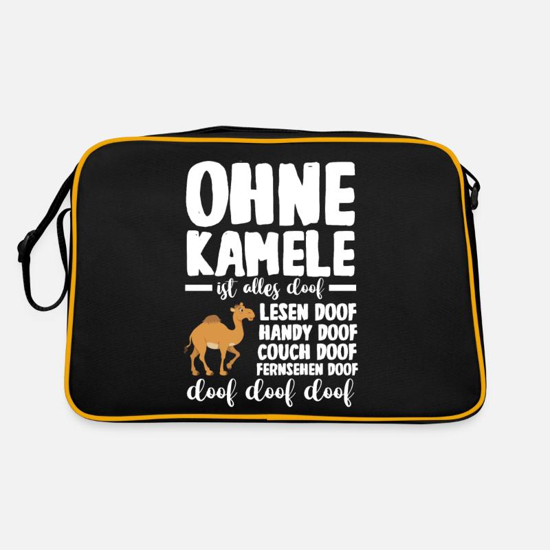 Kamel - Retro Tasche - Schwarz/Gold