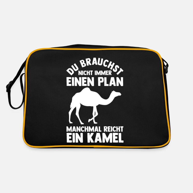 Kamel - Retro Tasche - Schwarz/Gold