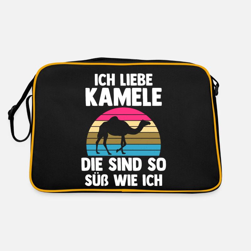 Kamel - Retro Tasche - Schwarz/Gold