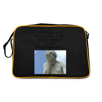 Nur weil ich Maler bin, kann ich nicht zaubern! - Retro Tasche - Schwarz/Gold - Hinten