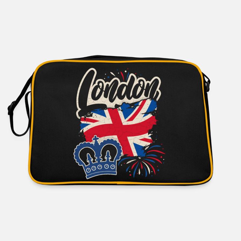 Londres, Angleterre, Grande-Bretagne drapeau et couronne Sac Retro