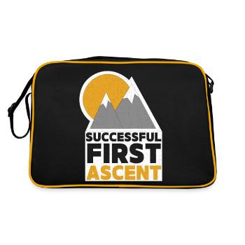 Mountaineer, Climbing Mountains, Mountain Peak Saying - Retro Bag - black/gold - Back