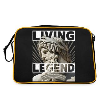 Greek God, Father's Day, Living Legend Saying - Retro Bag - black/gold - Back