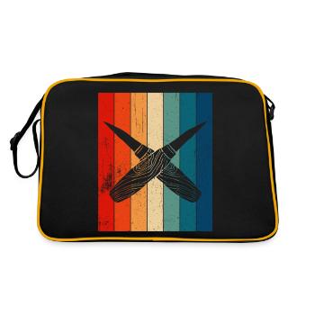 Sculpture sur bois brillant sur bois - Sac Retro - noir/or - Dos